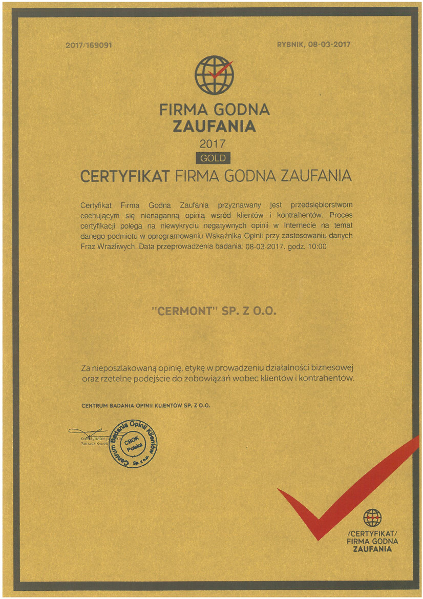 Aktualność Firma Godna Zaufania 2017 - logo